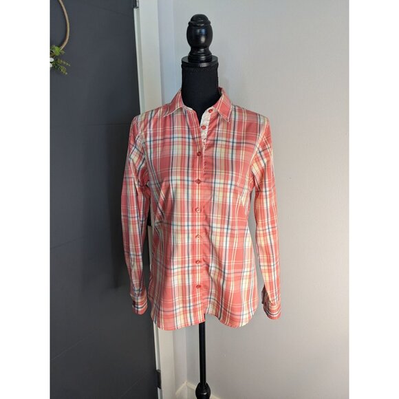 Orvis Long Sleeve Cotton Pink Plaid Button Down Shirt - 6 - Picture 1 of 11